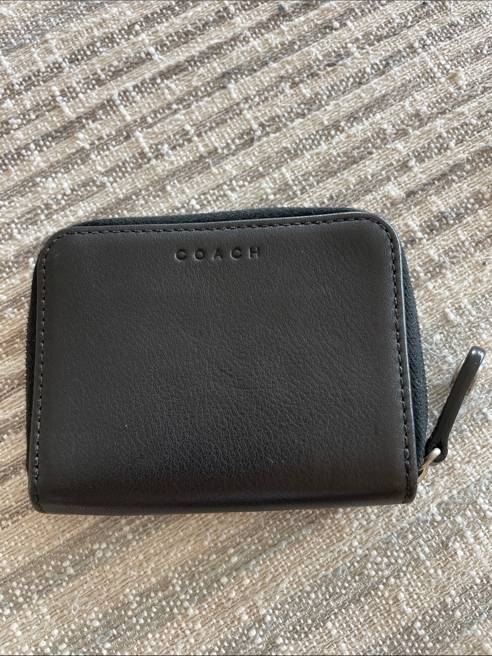 Coach Black Leather Zip Card Holder
